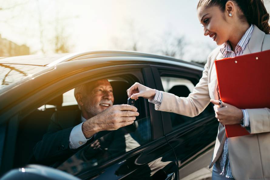 A girl handling a car key